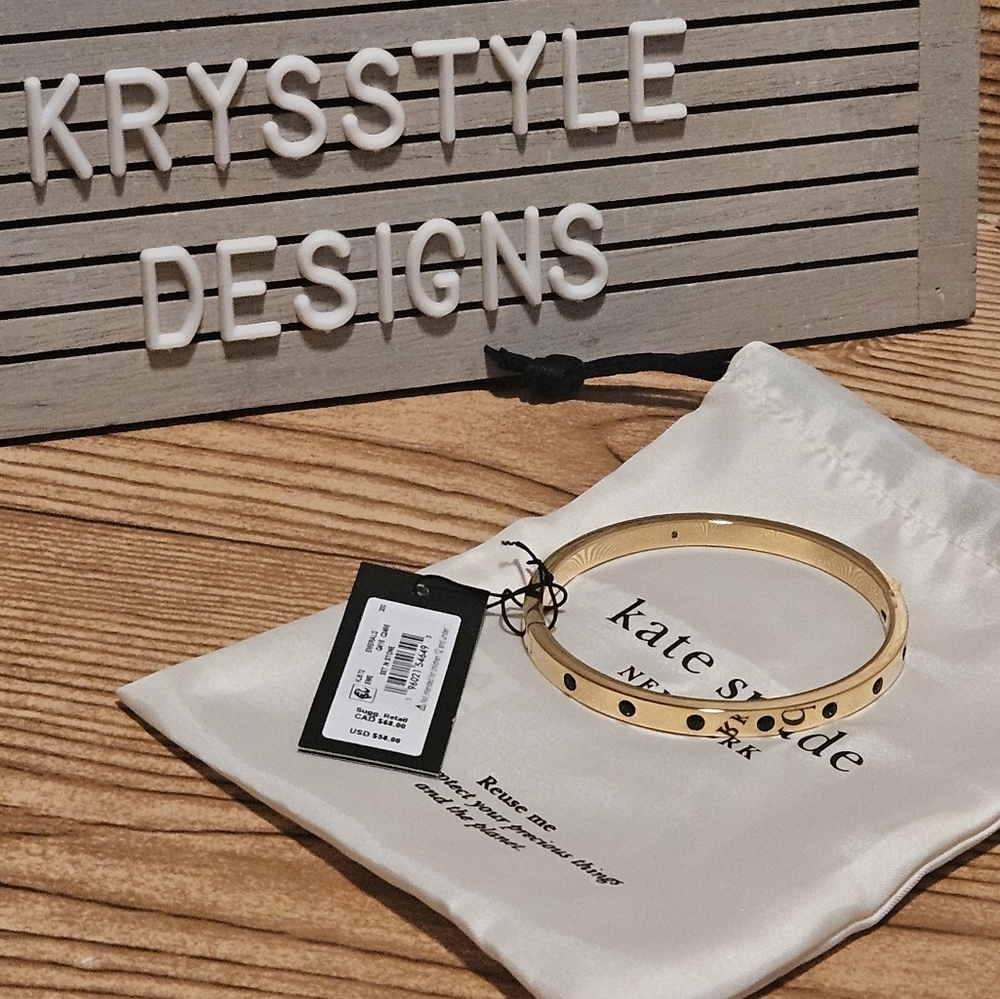 Kate Spade New York Bracelet Women Gold Stackable Stainless Steel Bangle ERK1969